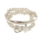 Hermes Book le Cellier Inflexible Double Tour 14 925 Sterling Silver Bracelet