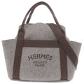 Hermes Sac de Panthere Je Groom Felt Grimoire Silver 2-Way Tote
