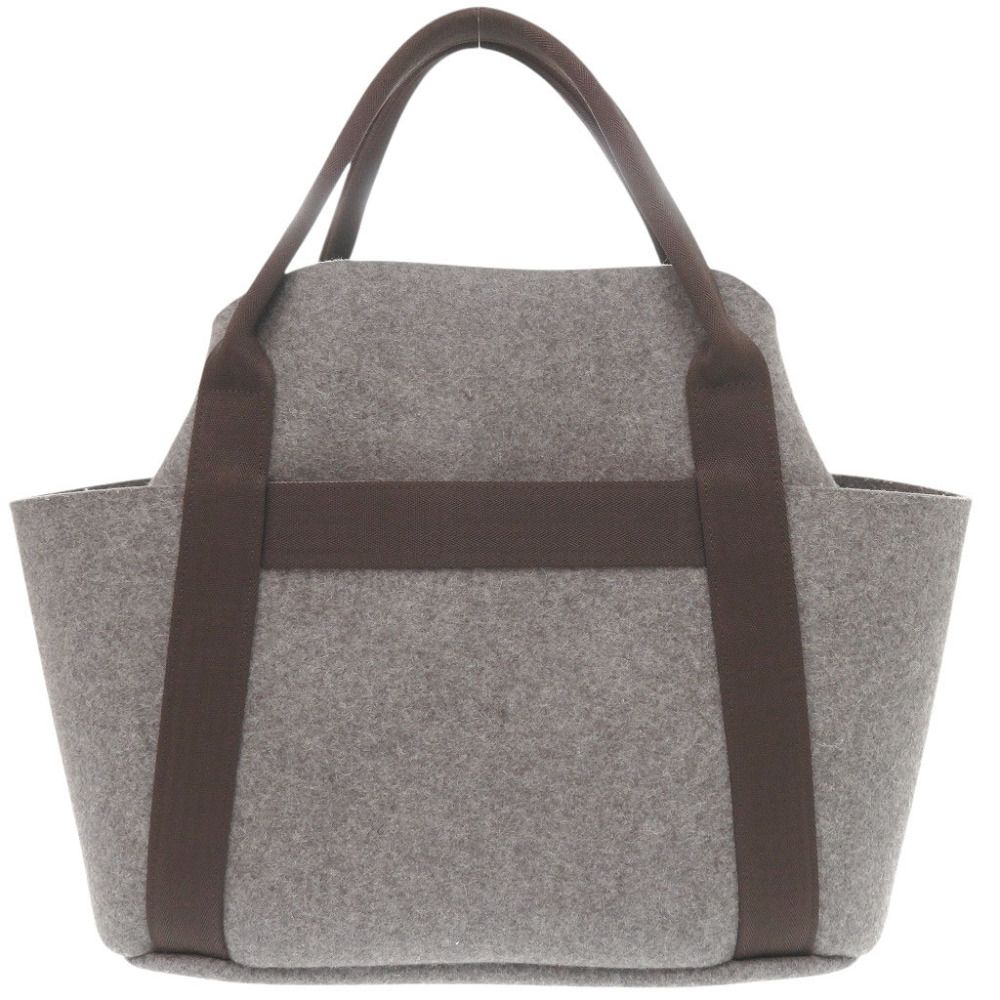 Hermes Sac de Panthere Je Groom Felt Grimoire Silver 2-Way Tote — view 3