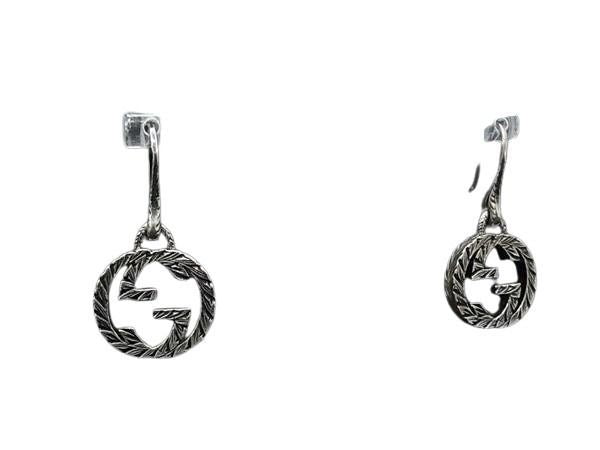 Gucci Earrings Interlocking Hook Silver Arabesque