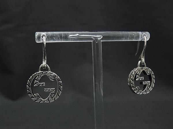 Gucci Earrings Interlocking Hook Silver Arabesque — view 4
