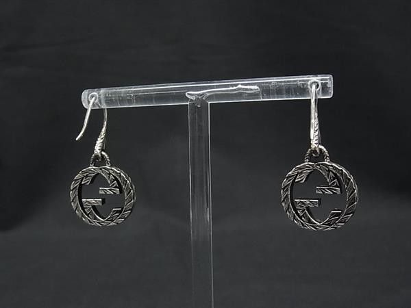 Gucci Earrings Interlocking Hook Silver Arabesque — view 2