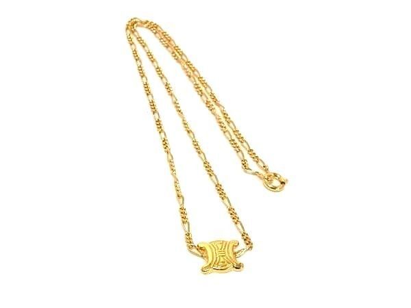 Celine Necklace Triomphe Gold Metal Vintage