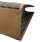 Fendi Tote Large Alvy Leather FF Jacquard Logo Brown Gold — view 7