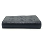 Chanel CC Logo Stitch Caviar Leather Black Wallet — view 5