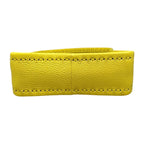 Fendi Handbag Small Leather Selleria Logo Yellow Silver — view 5