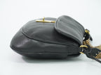 Prada Turnlock Chain Shoulder Bag Leather Black Second — view 4