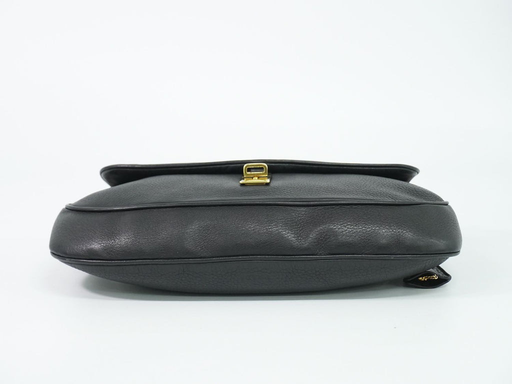 Prada Turnlock Chain Shoulder Bag Leather Black Second — view 3