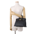 Hermes Birkin 25 Black Gold Togo Handbag — view 4