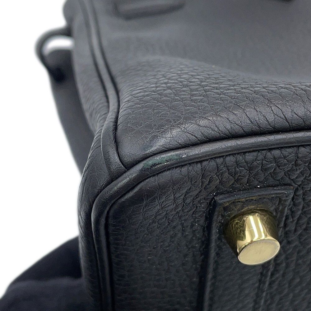 Hermes Birkin 25 Black Gold Togo Handbag — view 8