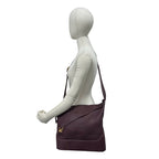 Loewe Vintage Anton Logo Leather Shoulder Bag Wine — view 2