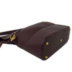 Loewe Vintage Anton Logo Leather Shoulder Bag Wine — view 7