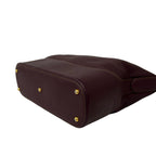 Loewe Vintage Anton Logo Leather Shoulder Bag Wine — view 8