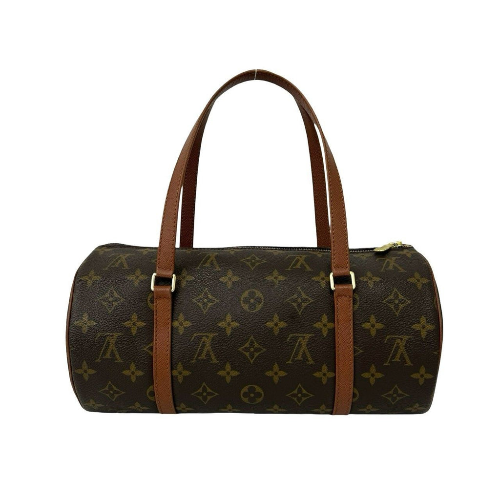 Louis Vuitton Vintage Papillon 30 Monogram Leather Handbag Drum Bag Brown — view 3