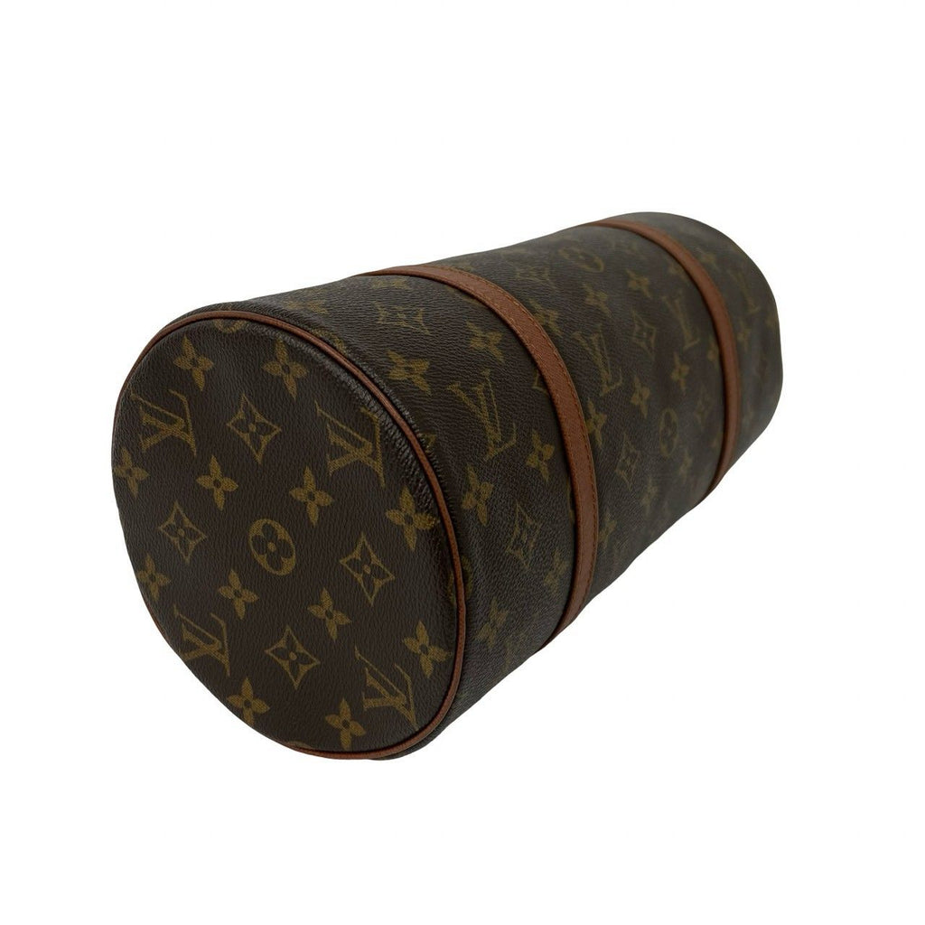 Louis Vuitton Vintage Papillon 30 Monogram Leather Handbag Drum Bag Brown — view 7