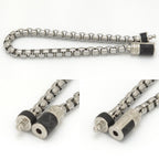Louis Vuitton Bracelet Chain Monogram L 19 Eclipse Canvas Silver Color Polished — view 5