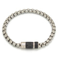 Louis Vuitton Bracelet Chain Monogram L 19 Eclipse Canvas Silver Color Polished