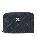 Chanel Coin Case Classic Zip Purse Denim Blue