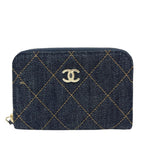 Chanel Coin Case Classic Zip Purse Denim Blue
