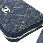 Chanel Coin Case Classic Zip Purse Denim Blue — view 6