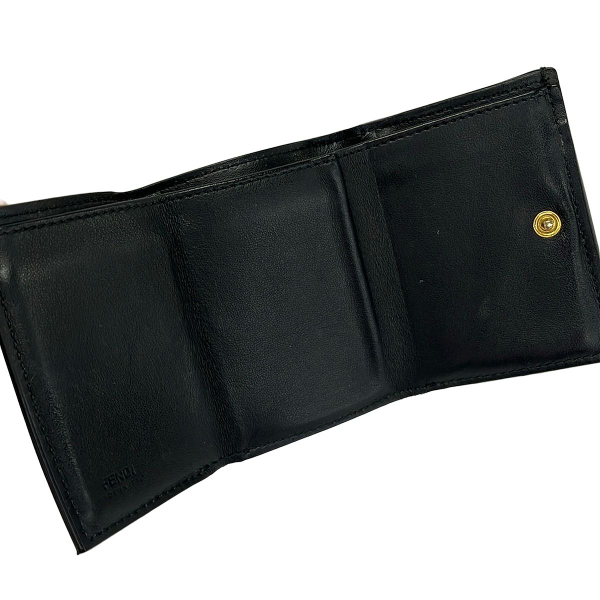 Fendi Trifold Wallet Bugs Black Leather — view 3