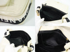 Chanel Chocolate Bar Line CC Logo Shoulder Bag Pochette Leather White Bar Second — view 8