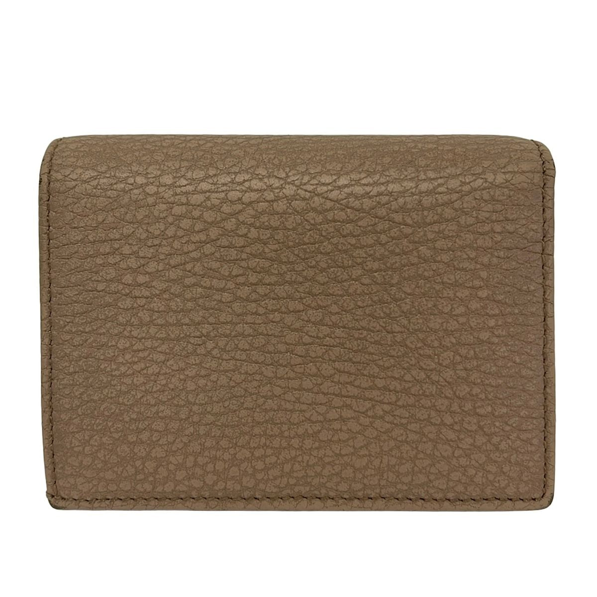 Gucci 2 Folding Wallet GG Marmont Gray Beige Leather — view 2