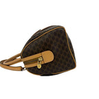 Celine Vintage Macadam Brazon Triomphe Leather Mini Boston Bag Brown — view 5