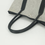 Hermes Garden Party PM 36 Tote Toile Ash Noir Black Silver Handbag — view 4