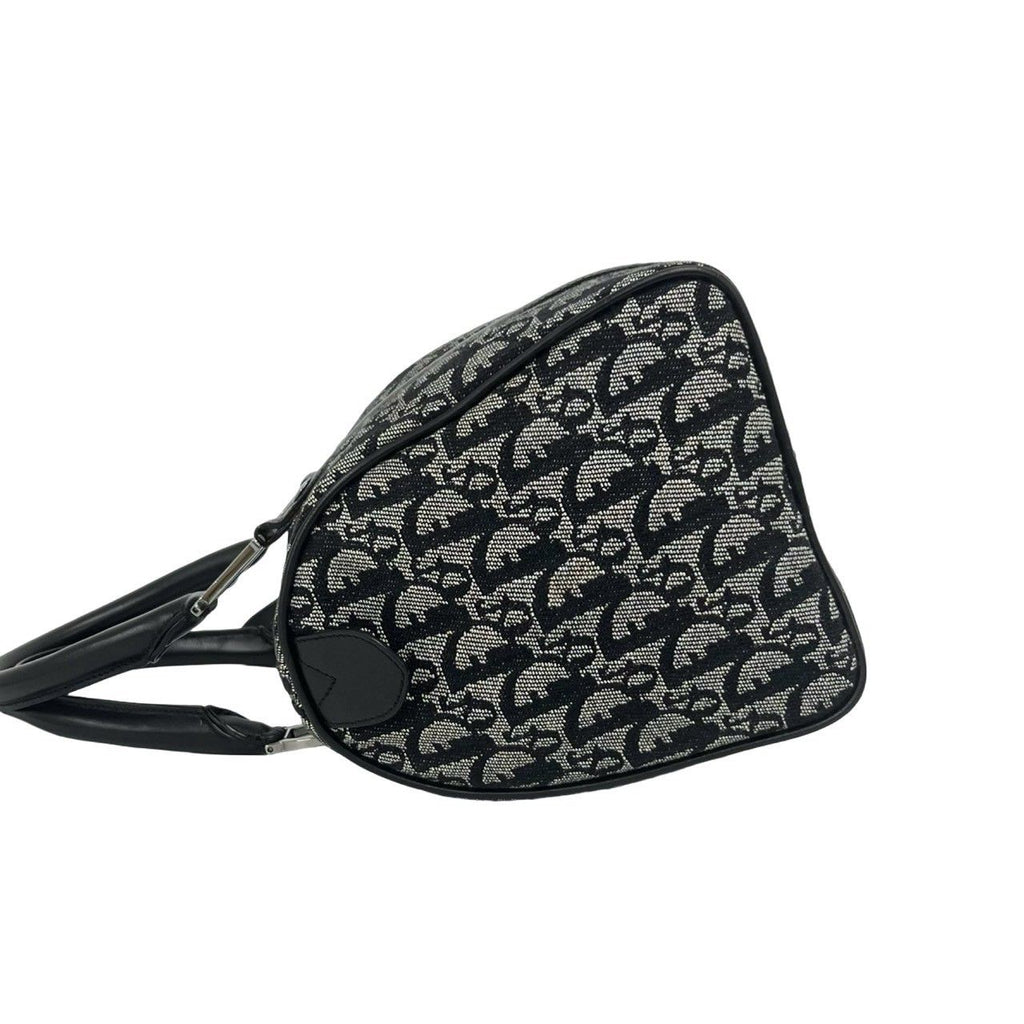 Dior Vintage Trotter Canvas Leather Mini Boston Bag Navy — view 5