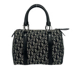 Dior Vintage Trotter Canvas Leather Mini Boston Bag Navy — view 3