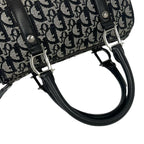 Dior Vintage Trotter Canvas Leather Mini Boston Bag Navy — view 4