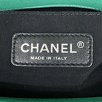 Chanel Boy Shoulder Bag Calfskin Green Silver Chain Bag Double CC Logo Quilted — view 8