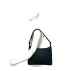 Gucci GG Logo Pattern Canvas Leather Shoulder Bag Tote Black — view 2