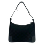 Gucci GG Logo Pattern Canvas Leather Shoulder Bag Tote Black — view 3