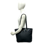 Dior Vintage Honeycomb Logo Leather Tote Shoulder Bag Black — view 2
