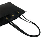Dior Vintage Honeycomb Logo Leather Tote Shoulder Bag Black — view 4