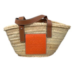Loewe Handbag Bag Small Calfskin Anagram Logo Patch Natural Orange Brown — view 2