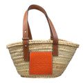 Loewe Handbag Bag Small Calfskin Anagram Logo Patch Natural Orange Brown