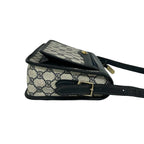 Gucci Vintage GG Logo Handle Leather Shoulder Bag Sacoch Pochette Navy — view 6