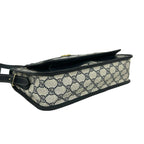 Gucci Vintage GG Logo Handle Leather Shoulder Bag Sacoch Pochette Navy — view 7