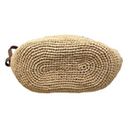 Loewe Shoulder Bag Slit Pochette Raffia Calfskin Anagram Logo Patch Natural — view 5