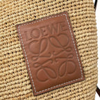 Loewe Shoulder Bag Slit Pochette Raffia Calfskin Anagram Logo Patch Natural — view 8