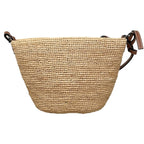 Loewe Shoulder Bag Slit Pochette Raffia Calfskin Anagram Logo Patch Natural — view 2