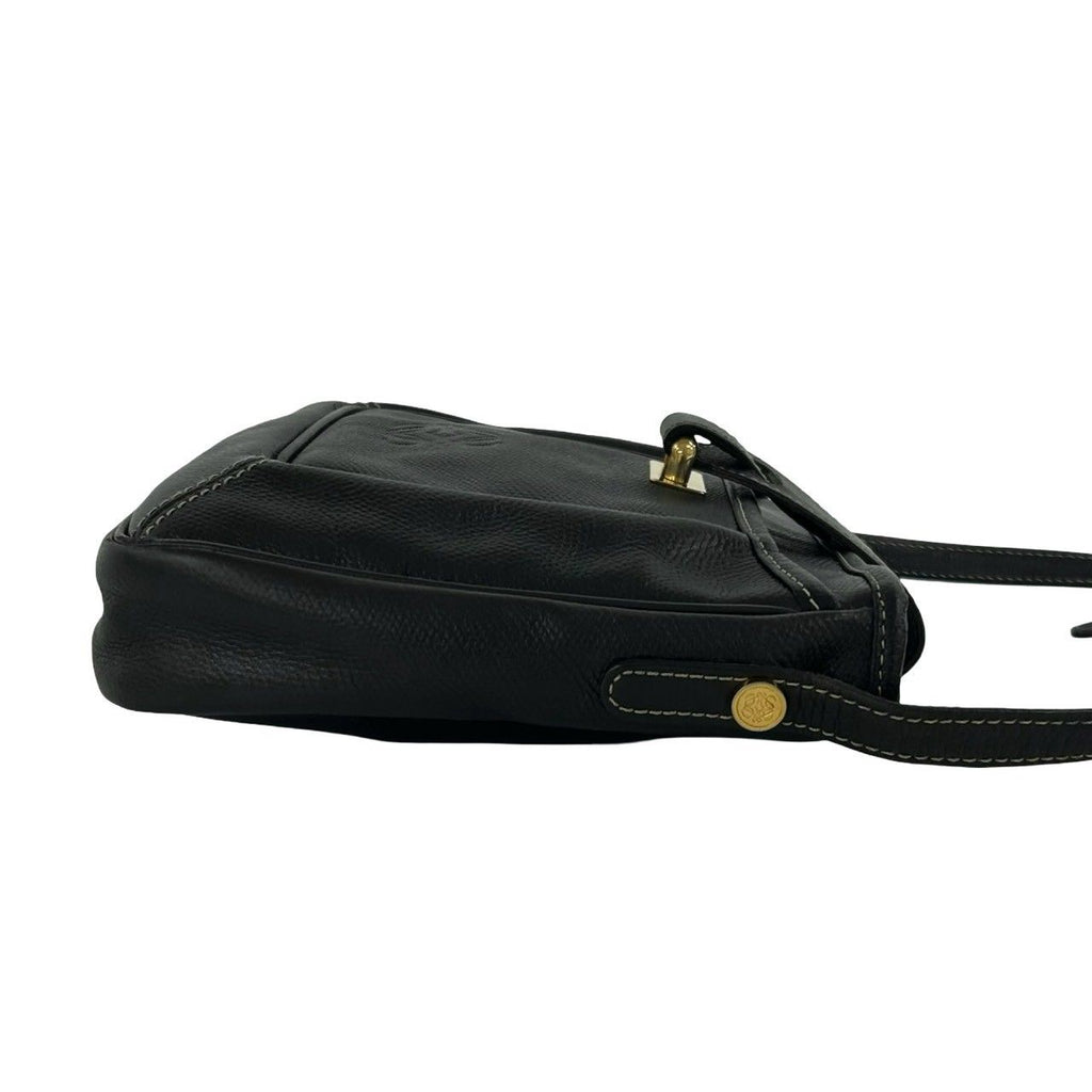Loewe Vintage Anagram Leather Shoulder Bag Sacochette Pochette Black — view 6