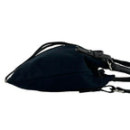 Saint Laurent Vintage YSL Logo Canvas Leather Velour Drawstring Handbag Navy — view 6