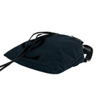 Saint Laurent Vintage YSL Logo Canvas Leather Velour Drawstring Handbag Navy — view 8