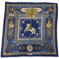 Hermes Carre 90 LV Dovicvs Magnvs Silk Scarf Blue