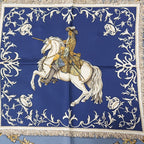 Hermes Carre 90 LV Dovicvs Magnvs Silk Scarf Blue — view 6
