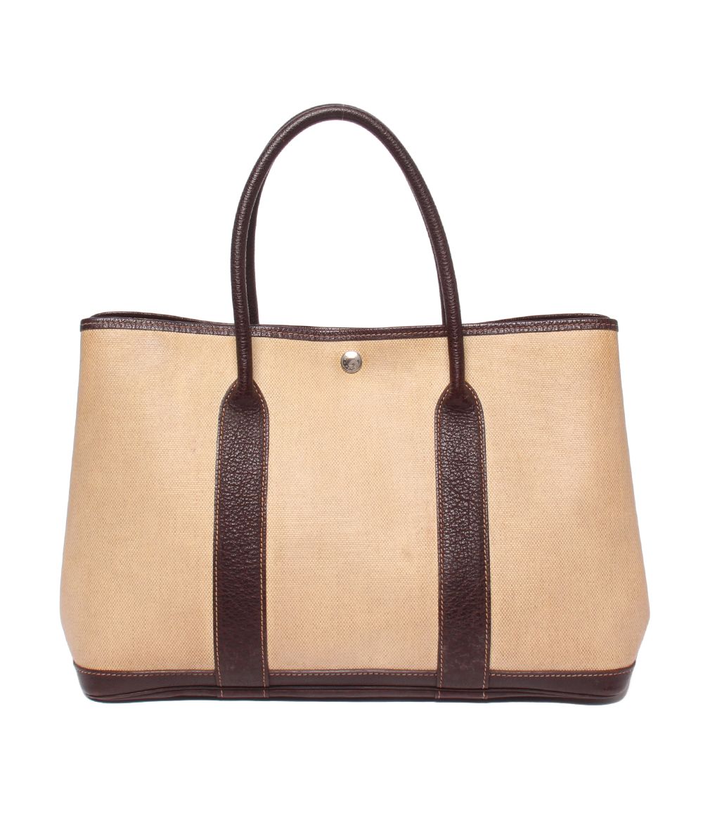 Hermes Tote Shoulder Bag Silver Garden Party PM